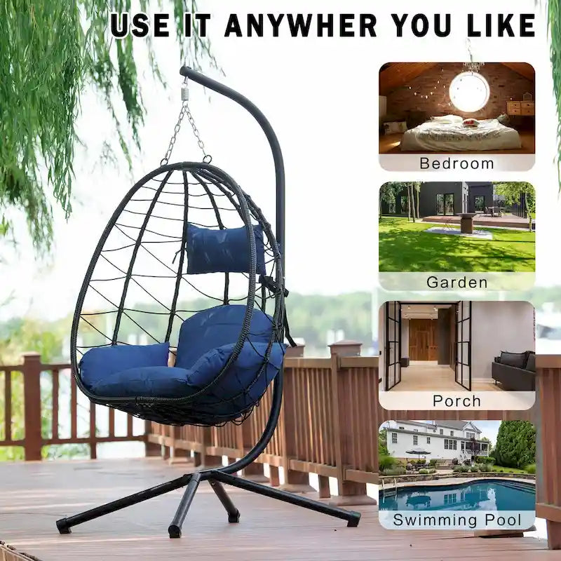 Indoor Outdoor Egg Chair Swing Chair with Cushion