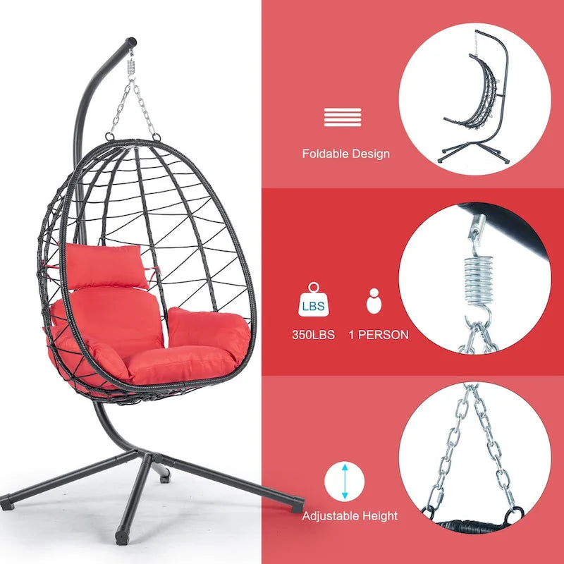Indoor Outdoor Egg Chair Swing Chair with Cushion