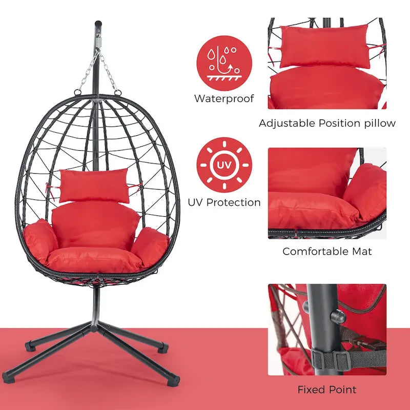 Indoor Outdoor Egg Chair Swing Chair with Cushion