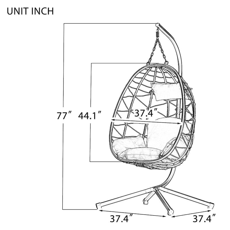 Indoor Outdoor Egg Chair Swing Chair with Cushion
