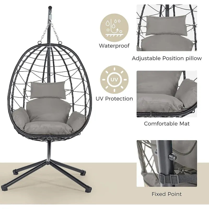Indoor Outdoor Egg Chair Swing Chair with Cushion
