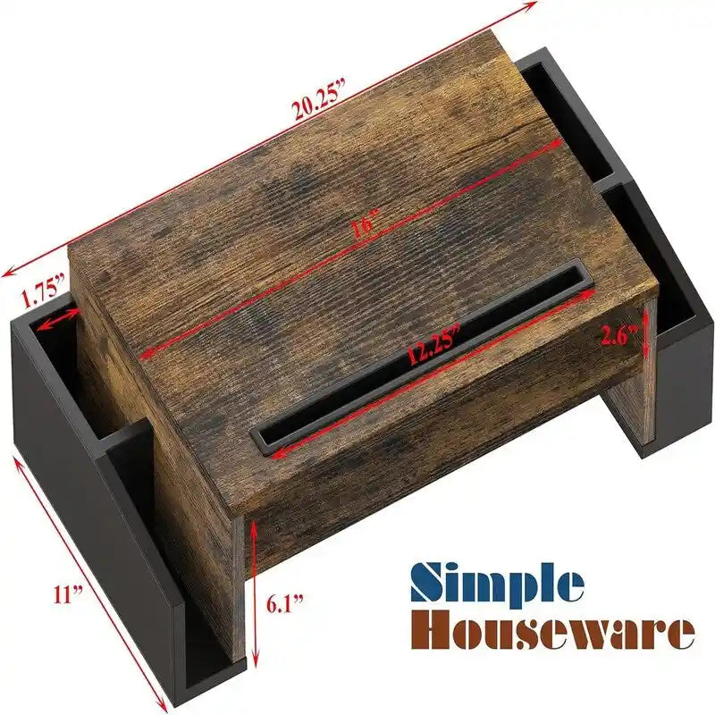 Monitor Stand Riser with Sliding Drawer – Rustic Brown / Black / Maple / Espresso / White / Oak, Single User