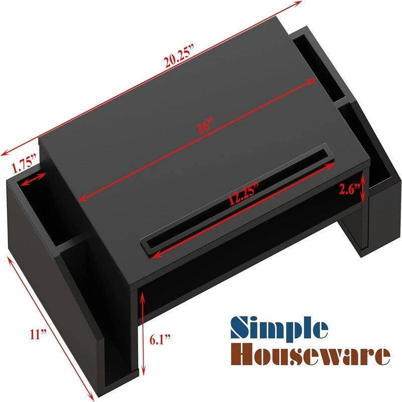 Monitor Stand Riser with Sliding Drawer – Rustic Brown / Black / Maple / Espresso / White / Oak, Single User
