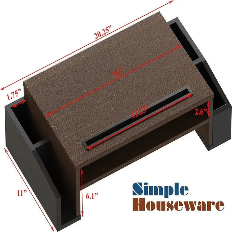 Monitor Stand Riser with Sliding Drawer – Rustic Brown / Black / Maple / Espresso / White / Oak, Single User