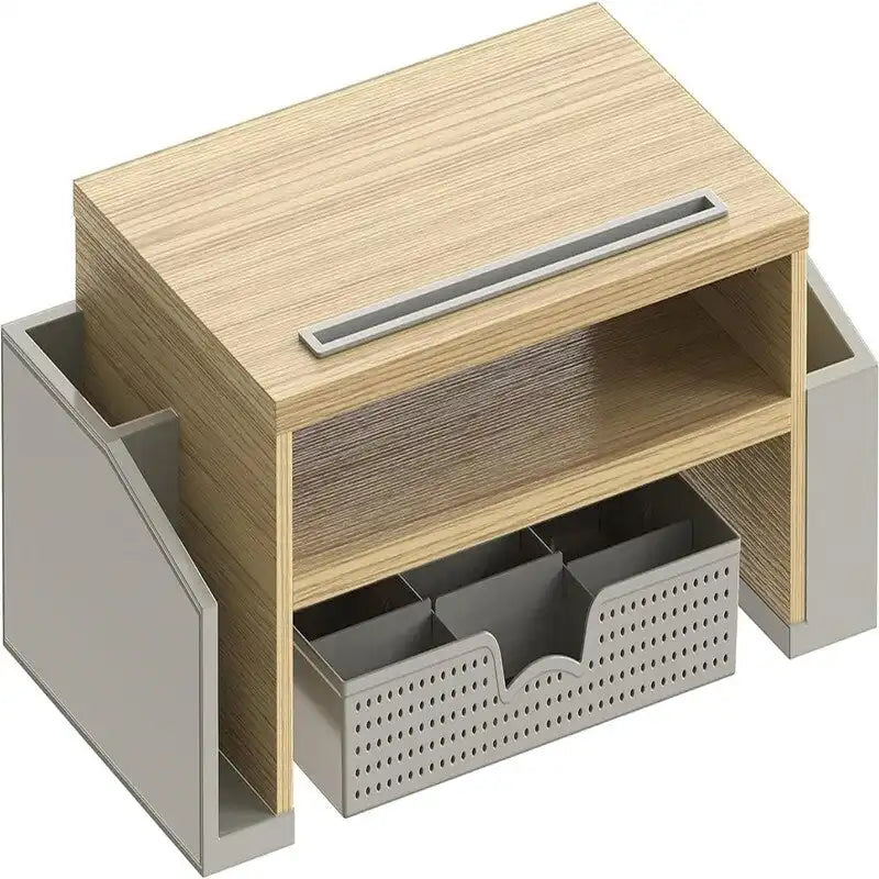 Monitor Stand Riser with Sliding Drawer – Rustic Brown / Black / Maple / Espresso / White / Oak, Single User