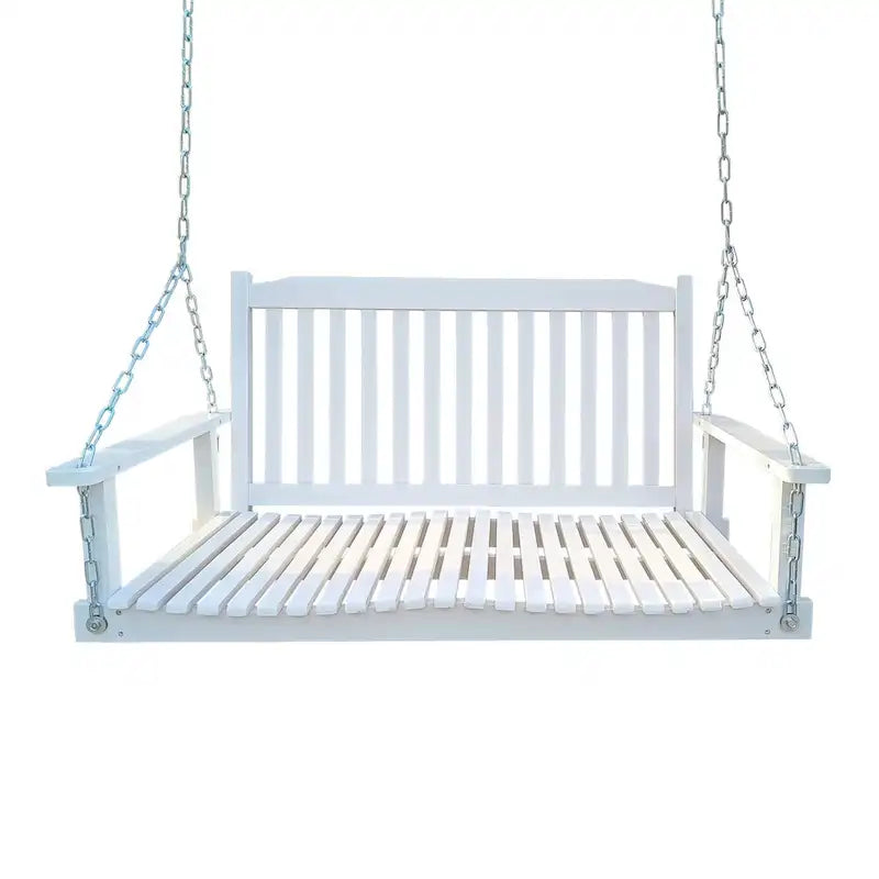 Front Porch Swing with Armrests,Wood Bench Swing with Hanging Chains,for Outdoor Patio,Garden Yard,porch,backyard