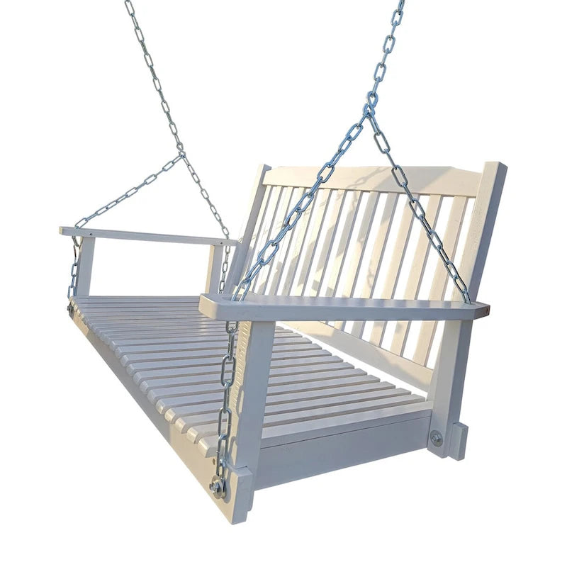 Front Porch Swing with Armrests,Wood Bench Swing with Hanging Chains,for Outdoor Patio,Garden Yard,porch,backyard