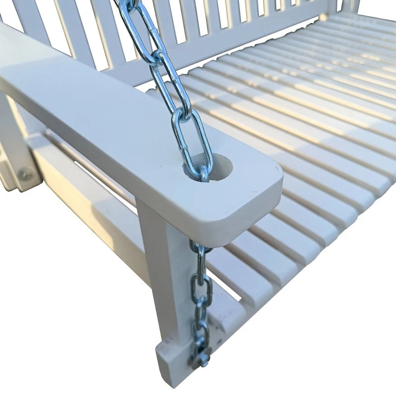 Front Porch Swing with Armrests,Wood Bench Swing with Hanging Chains,for Outdoor Patio,Garden Yard,porch,backyard