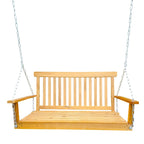 Front Porch Swing with Armrests,Wood Bench Swing with Hanging Chains,for Outdoor Patio,Garden Yard,porch,backyard