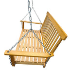 Front Porch Swing with Armrests,Wood Bench Swing with Hanging Chains,for Outdoor Patio,Garden Yard,porch,backyard