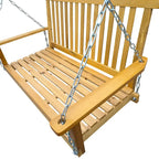 Front Porch Swing with Armrests,Wood Bench Swing with Hanging Chains,for Outdoor Patio,Garden Yard,porch,backyard