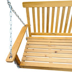 Front Porch Swing with Armrests,Wood Bench Swing with Hanging Chains,for Outdoor Patio,Garden Yard,porch,backyard