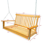 Front Porch Swing with Armrests,Wood Bench Swing with Hanging Chains,for Outdoor Patio,Garden Yard,porch,backyard