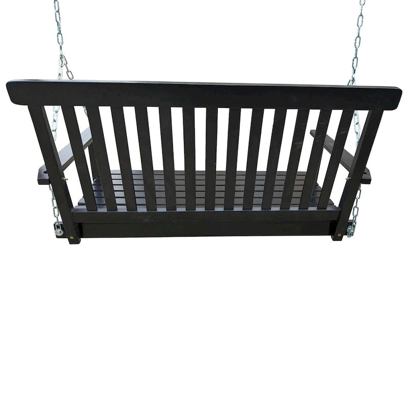Front Porch Swing with Armrests,Wood Bench Swing with Hanging Chains,for Outdoor Patio,Garden Yard,porch,backyard