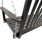 Front Porch Swing with Armrests,Wood Bench Swing with Hanging Chains,for Outdoor Patio,Garden Yard,porch,backyard