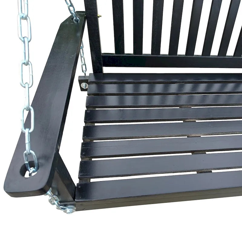 Front Porch Swing with Armrests,Wood Bench Swing with Hanging Chains,for Outdoor Patio,Garden Yard,porch,backyard