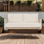 1-Piece Woven Rope Outdoor Swing Sofa with Soft Cushions Seating