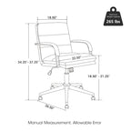 PU Leather Swivel Office Chair with Bamboo Armrests – Cocoa / Brown / Black, Mid-Back, Single User