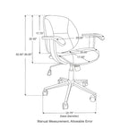 PU Leather Swivel Office Chair with Bamboo Armrests – Cocoa / Brown / Black, Mid-Back, Single User