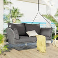 2-Person Rattan Woven Swing Chair with Ropes for Porch