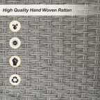 2-Person Rattan Woven Swing Chair with Ropes for Porch