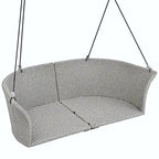 2-Person Rattan Woven Swing Chair with Ropes for Porch