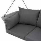 2-Person Rattan Woven Swing Chair with Ropes for Porch