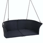 2-Person Rattan Woven Swing Chair with Ropes for Porch