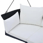 2-Person Rattan Woven Swing Chair with Ropes for Porch