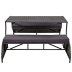 Outdoor Garden Loveseat and Convertible to Dining Table Set