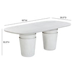 Margot Light Grey Faux Plaster Indoor/Outdoor Concrete 83 Oval Dining Table