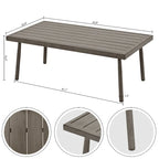6-Piece Aluminum Patio Conversation Set, 2-Seat Outdoor Couch with Coffee Table and Cushions