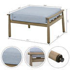 6-Piece Aluminum Patio Conversation Set, 2-Seat Outdoor Couch with Coffee Table and Cushions