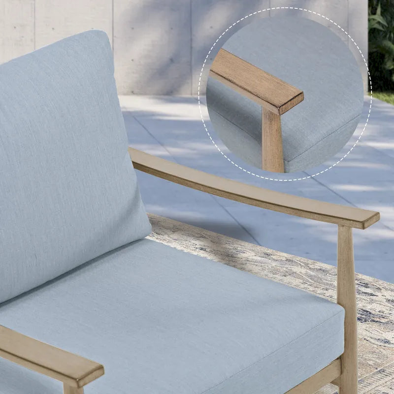 6-Piece Aluminum Patio Conversation Set, 2-Seat Outdoor Couch with Coffee Table and Cushions