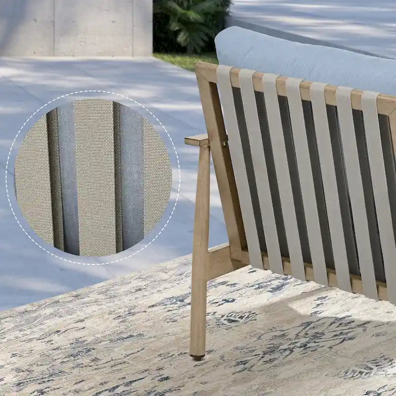 6-Piece Aluminum Patio Conversation Set, 2-Seat Outdoor Couch with Coffee Table and Cushions