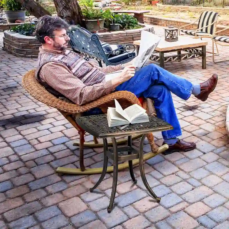 Square Garden Cast Aluminum Table