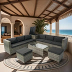 8 Piece Patio Sectional Wicker Rattan Outdoor Furniture Sofa Set