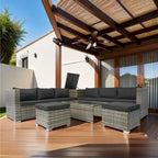 8 Piece Patio Sectional Wicker Rattan Outdoor Furniture Sofa Set