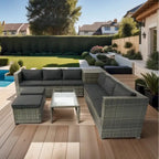 8 Piece Patio Sectional Wicker Rattan Outdoor Furniture Sofa Set