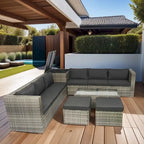 8 Piece Patio Sectional Wicker Rattan Outdoor Furniture Sofa Set