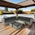 8 Piece Patio Sectional Wicker Rattan Outdoor Furniture Sofa Set