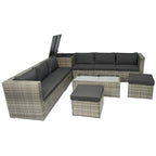 8 Piece Patio Sectional Wicker Rattan Outdoor Furniture Sofa Set