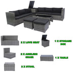 8 Piece Patio Sectional Wicker Rattan Outdoor Furniture Sofa Set