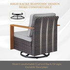 Gymojoy Outdoor Wicker Rattan Swivel Chair - Brown
