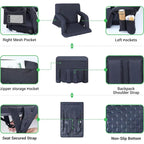 Stadium Seats, 5 Reclining Positions Bleacher Chairs with Padded Armrests, Side Pockets, Waterproof Thick Cushion