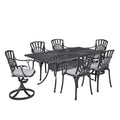 Grenada Charcoal Aluminum 7 Piece Outdoor Dining Set - 72 x 29 x 42