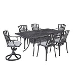 Grenada Charcoal Aluminum 7 Piece Outdoor Dining Set - 72 x 29 x 42