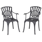 Grenada Charcoal Aluminum 7 Piece Outdoor Dining Set - 72 x 29 x 42