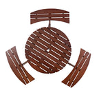 Outdoor 6 Person Picnic Table with 3 Built-in Benches and Umbrella Hole