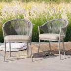 Two PCS Assembled Wicker chairs with cushions